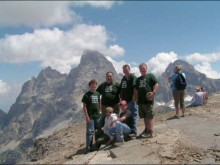 Bob Ward with Scouts Andy Nielsen, Payton Smith, Tanner Clegg, Wesley Clark and TJ Ward at the Tetons. (Photo: Lonnie Brown)
