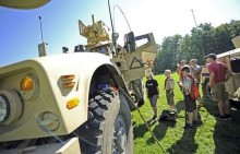 Scouts check out military vehicles at Wellesley Island State Park on Saturday. AMANDA MORRISON WATERTOWN DAILY TIMES