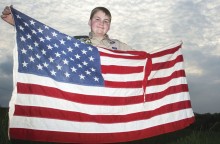 Scout Builds Fire Pit for Retiring National Flags