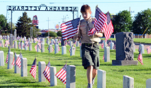 Scouts Recognize Memorial Day by Planting Flags